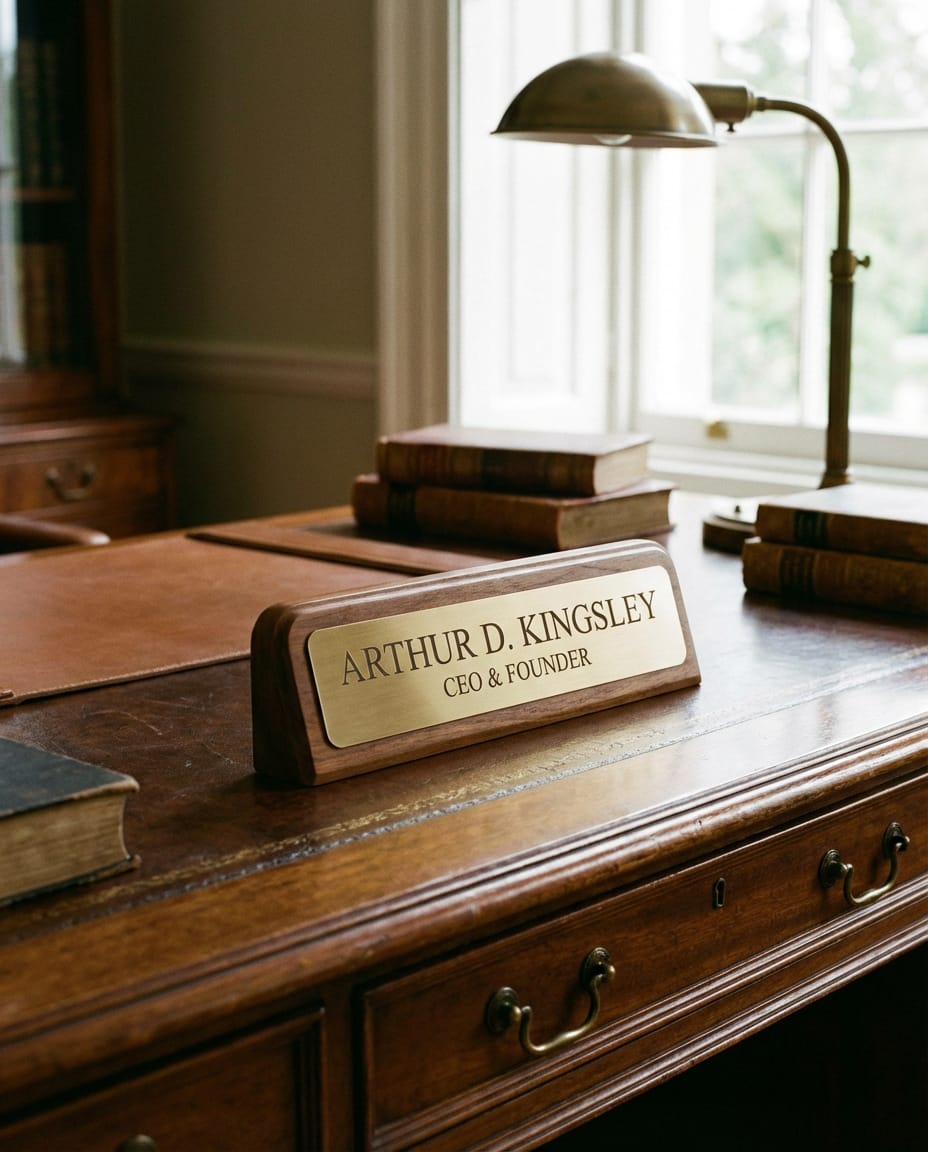 Desk Name Plate — handcrafted wood by Mahogana in Accra, Ghana