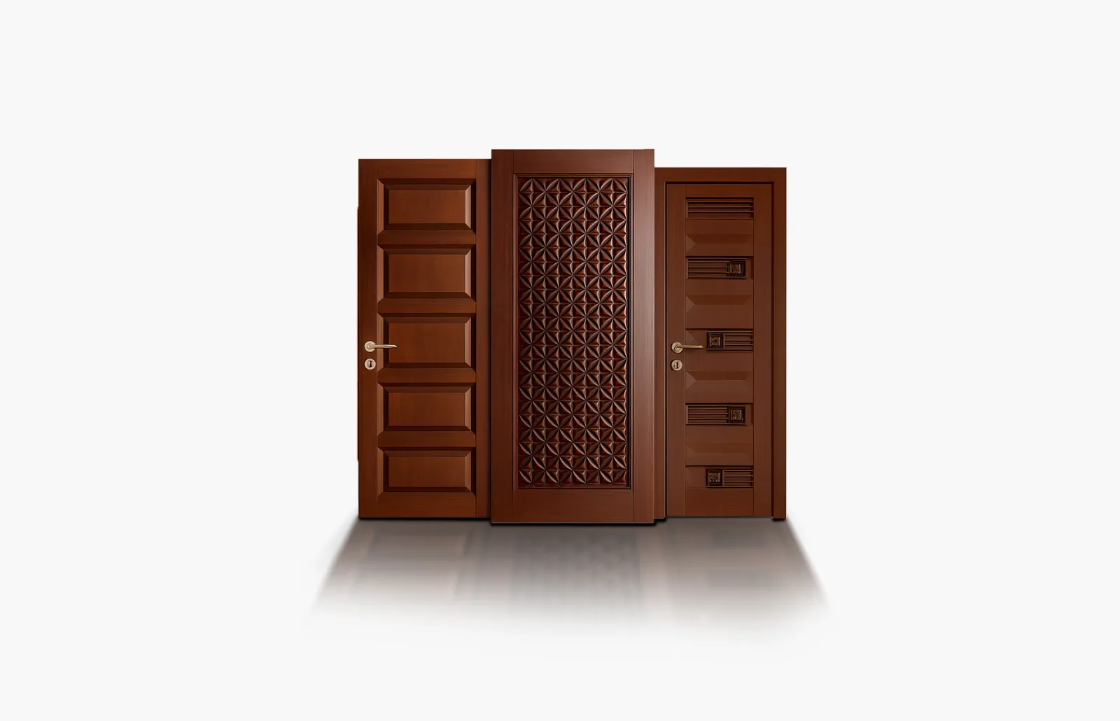 Solid wood doors handcrafted from native Ghanaian timber